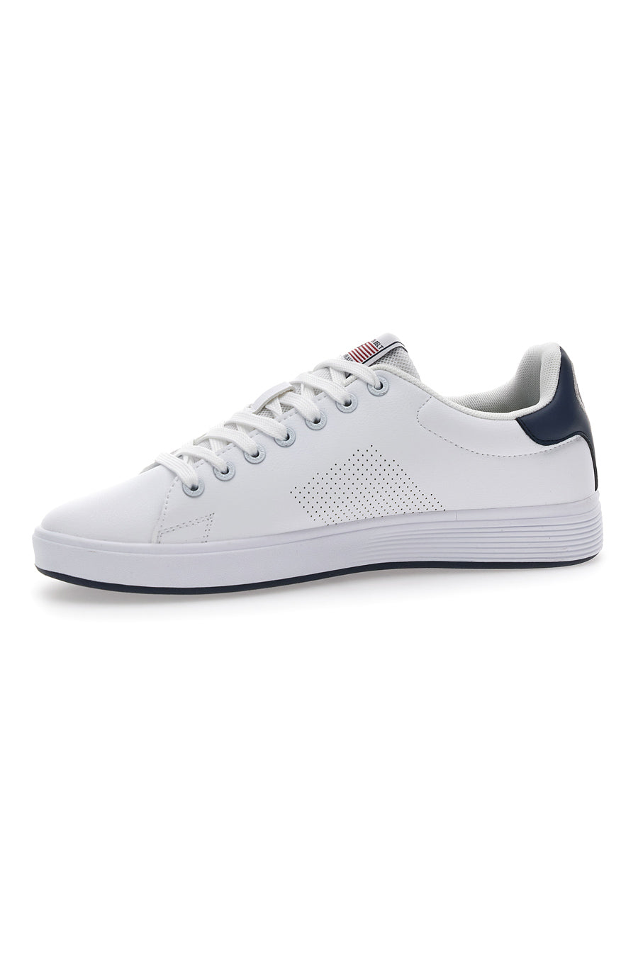 Sneakers Basse Bianche e Blu Cotton Belt Player Lth