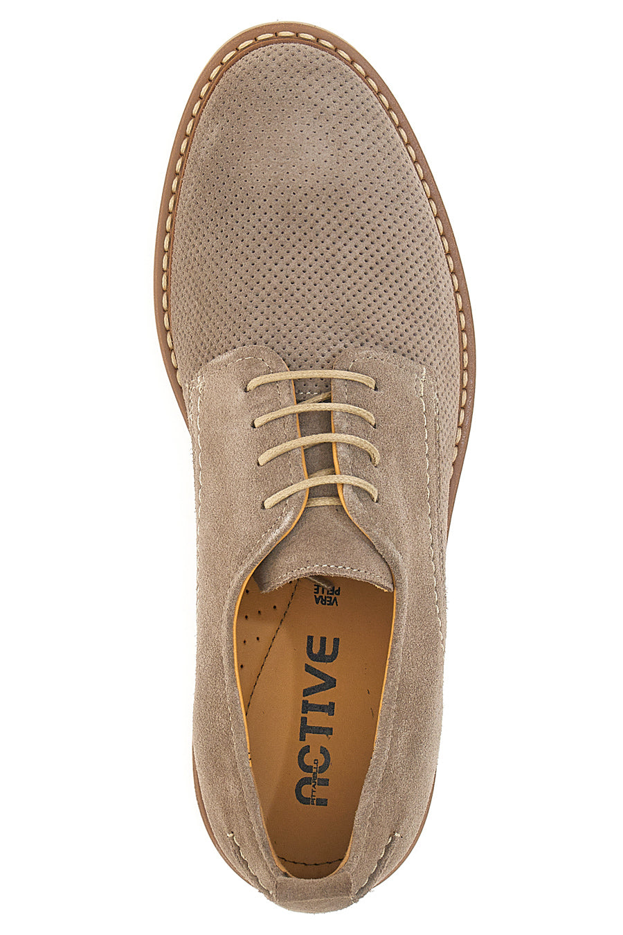 Scarpe Stringate Beige In Vera Pelle Pittarello Active 2401