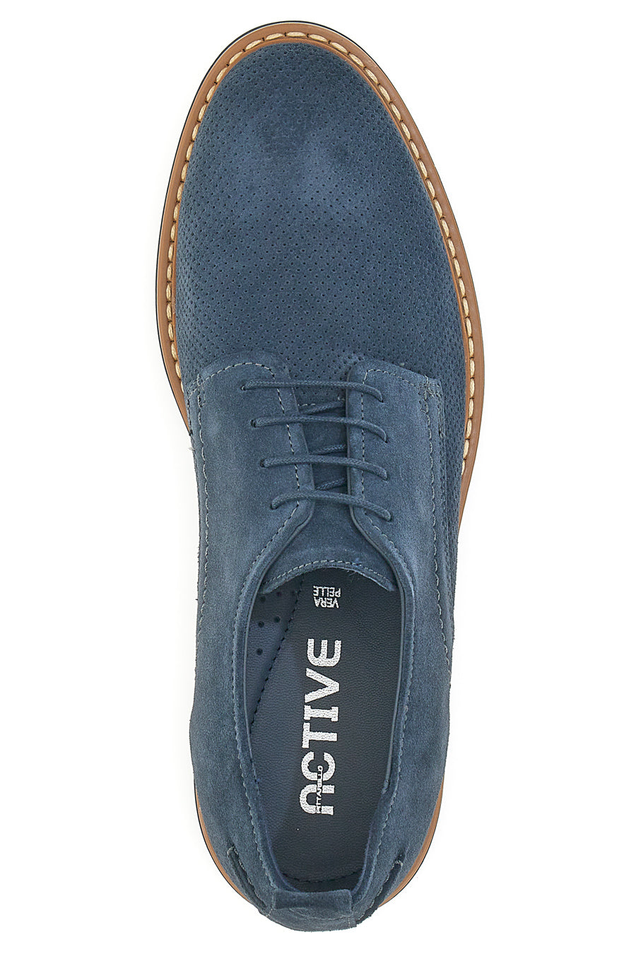 Scarpe Stringate Blu In Vera Pelle Pittarello Active 2401