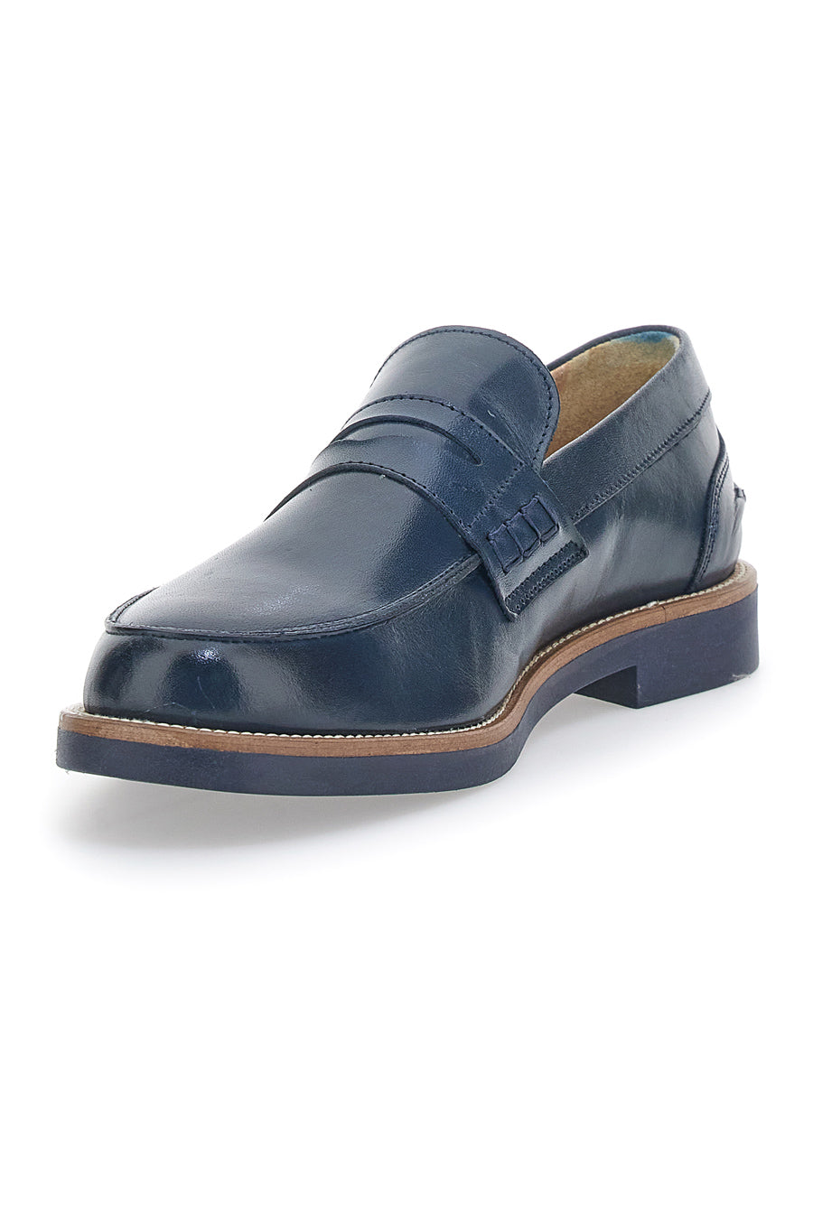 Mocassino Blu Made In Italy In Vera Pelle Pittarello 8027