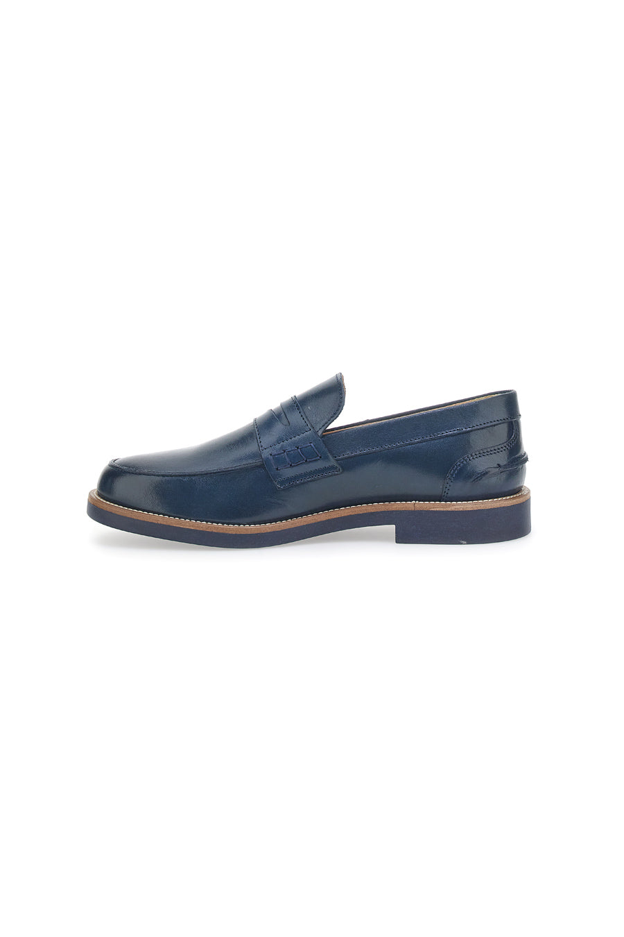 Mocassino Blu Made In Italy In Vera Pelle Pittarello 8027