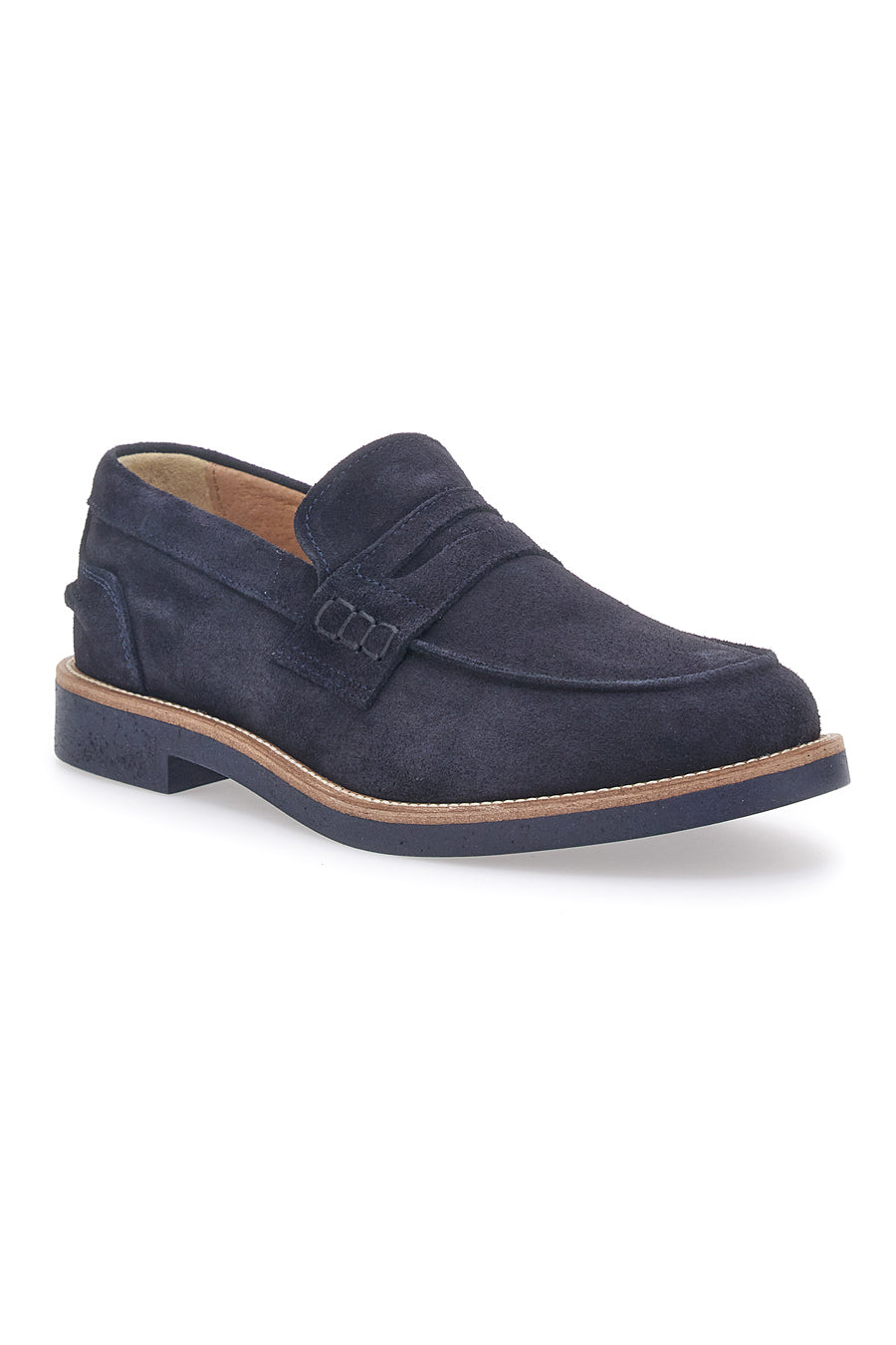 Mocassini Navy In Vera Pelle Scamosciata Pittarello 8027