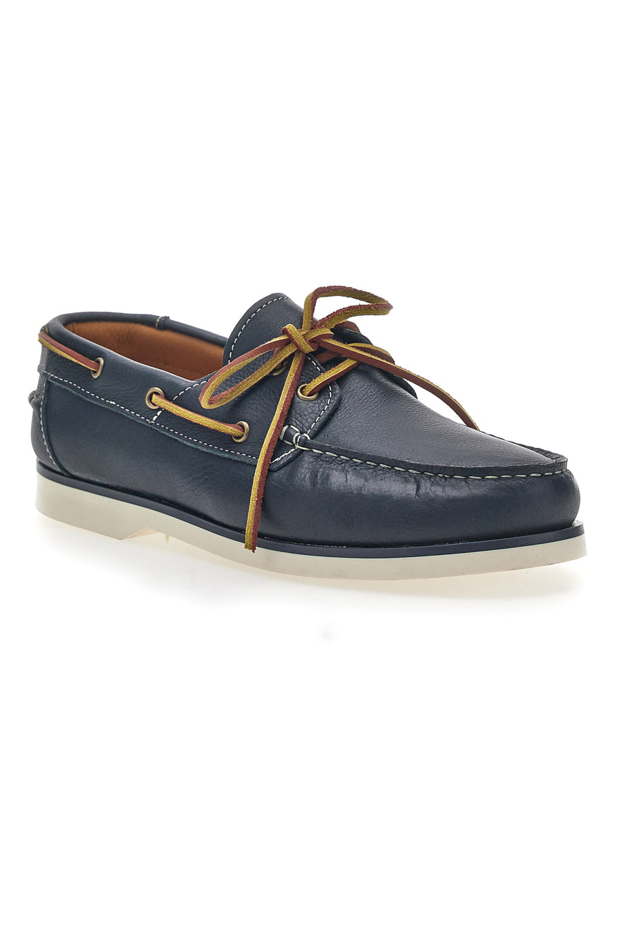 Mocassino in Stile Barca Vera Pelle Blu Longford 10