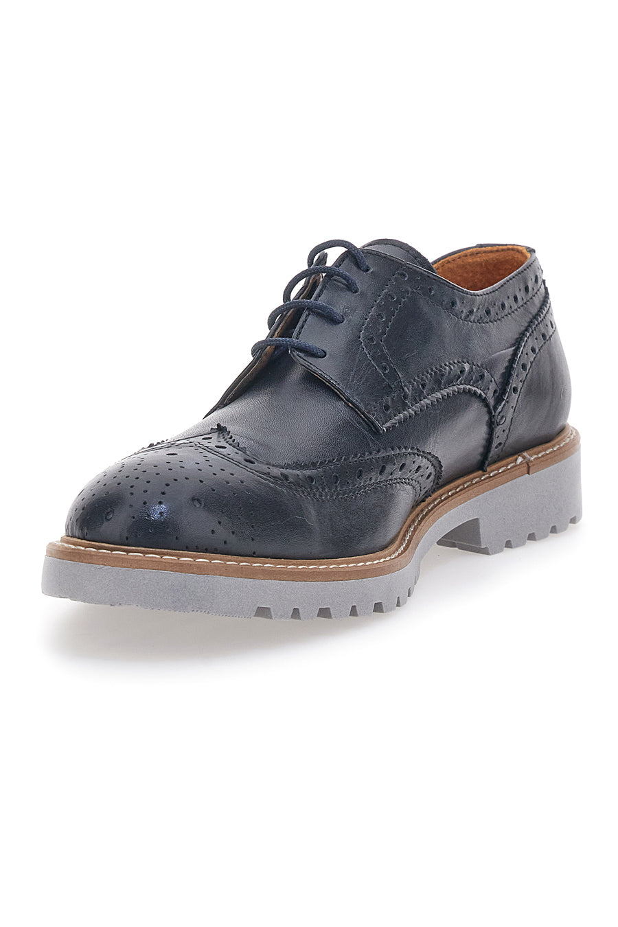 Scarpe Stringate Blu Vera Pelle Longford 596