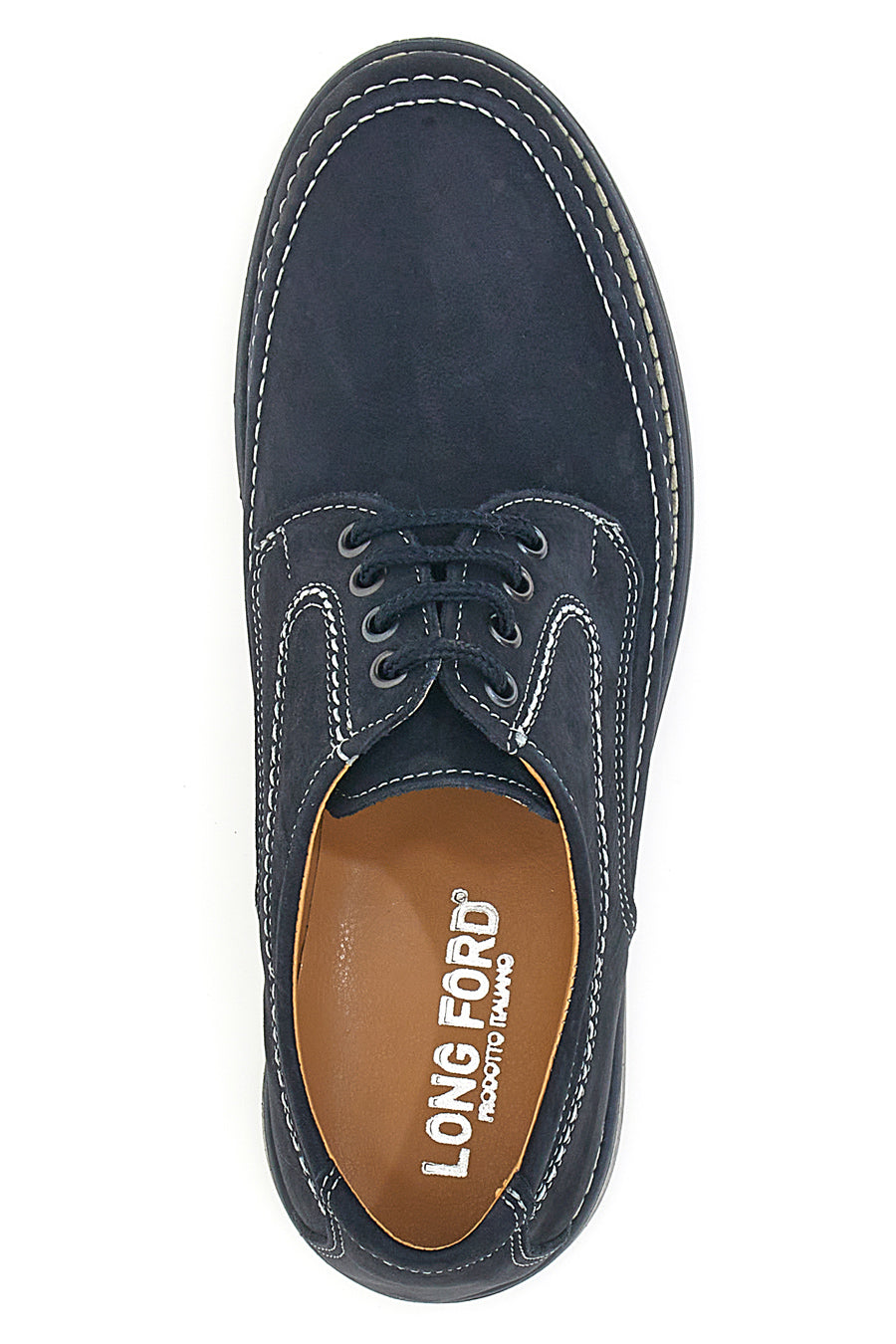 Scarpe Stringate Vera Pelle Blu Longford 2