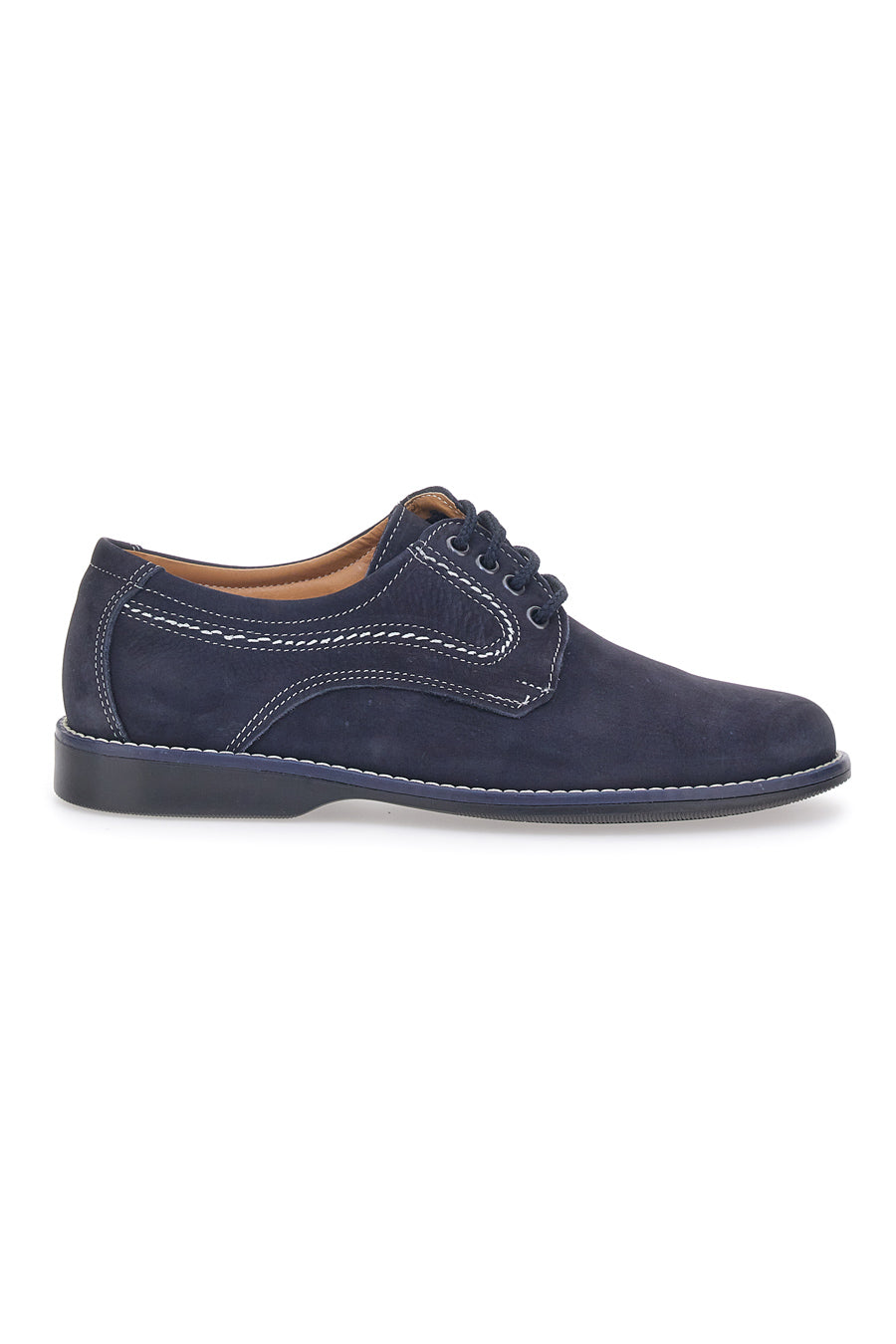 Scarpe Stringate Vera Pelle Blu Longford 1