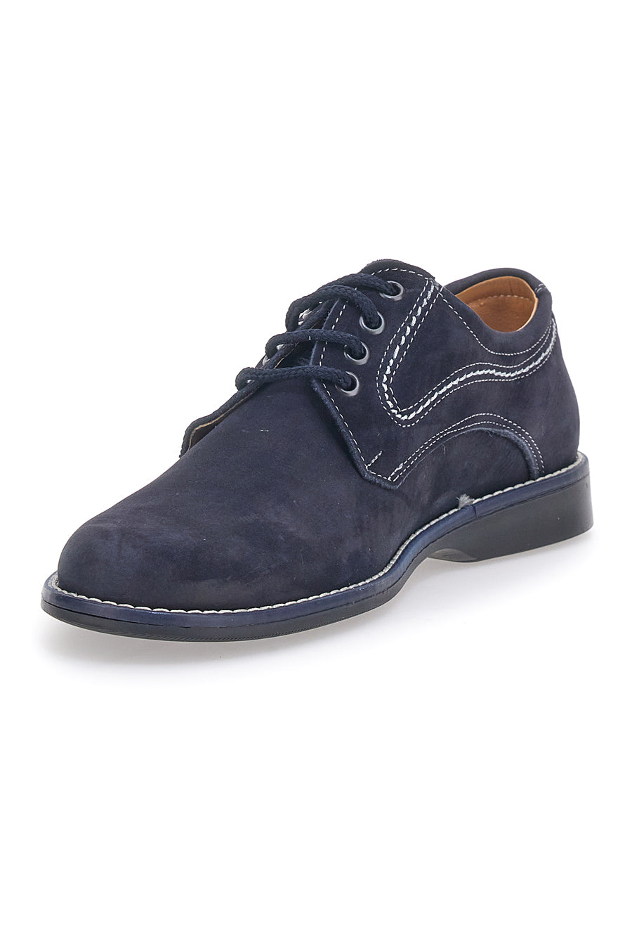 Scarpe Stringate Vera Pelle Blu Longford 1