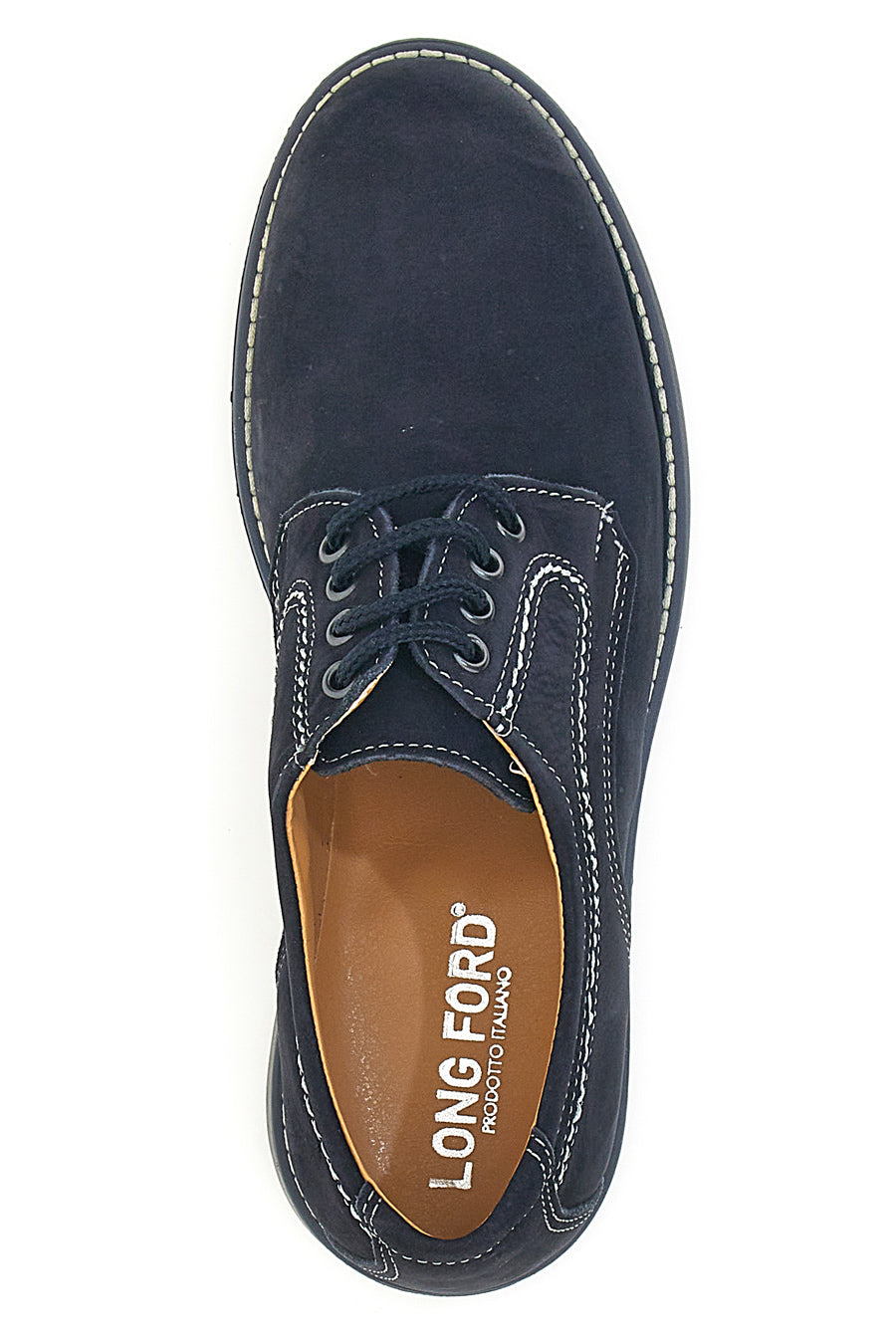 Scarpe Stringate Vera Pelle Blu Longford 1