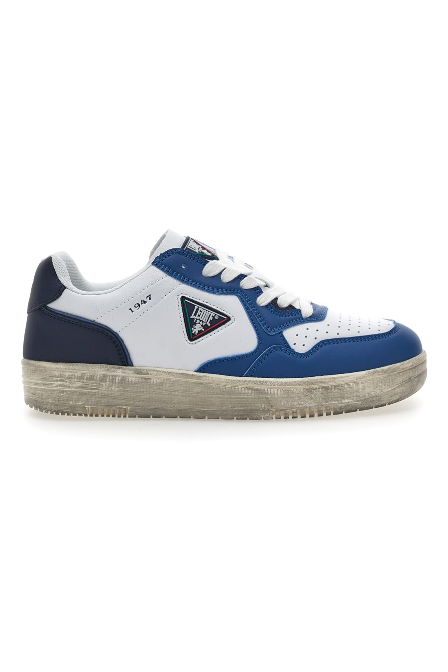 Sneakers Bianche e Blu Suola Vintage Leone 44