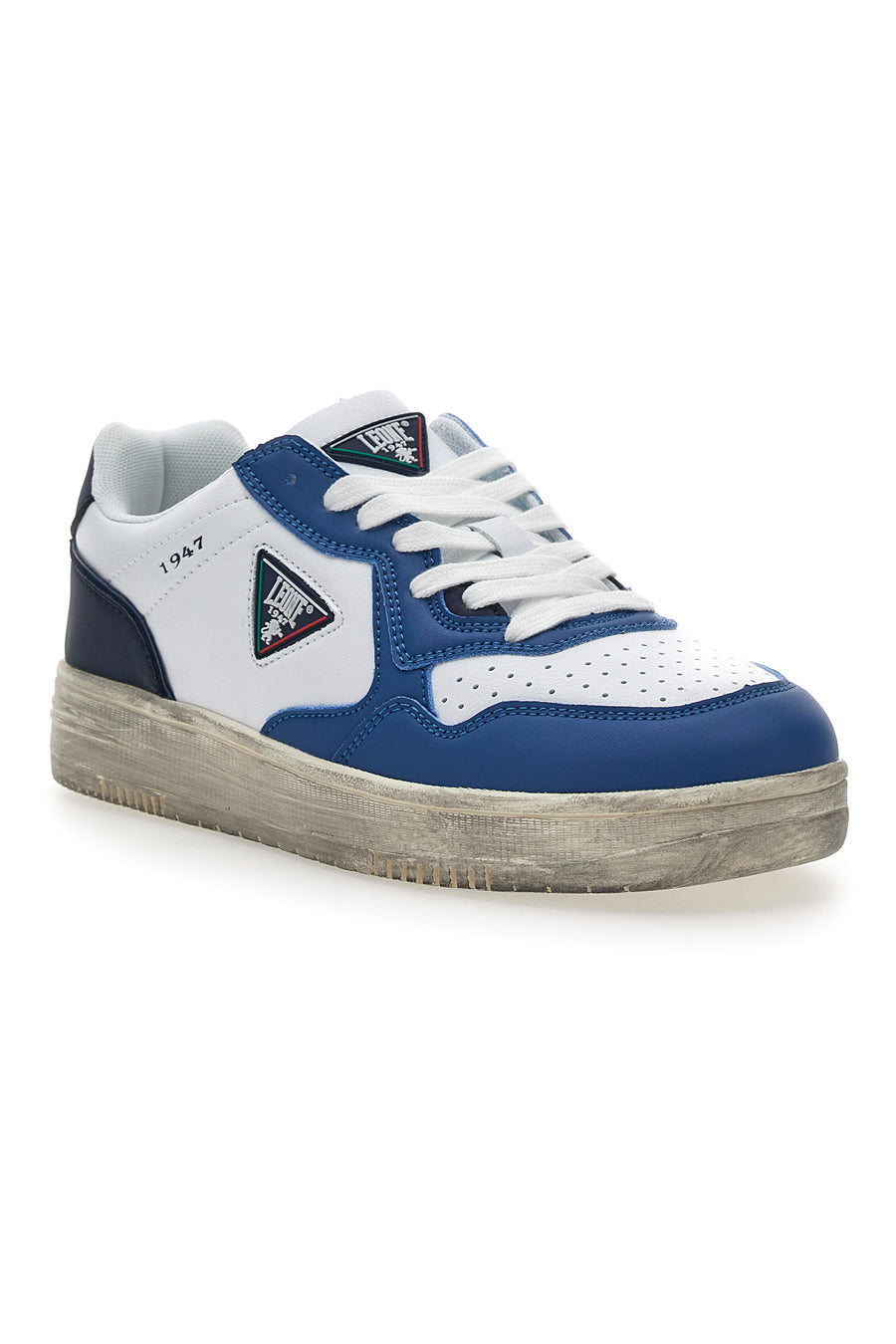 Sneakers Bianche e Blu Suola Vintage Leone 44