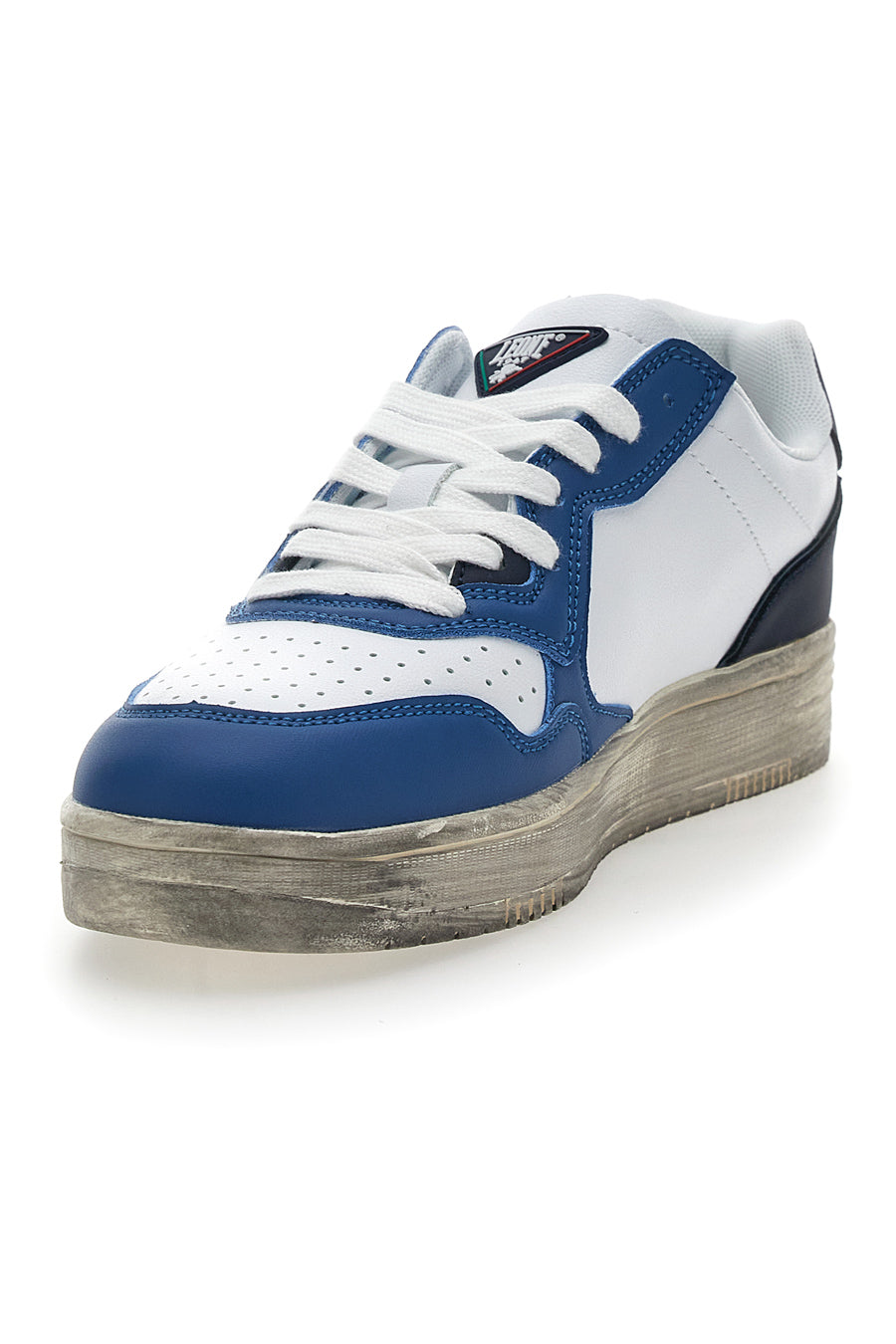 Sneakers Bianche e Blu Suola Vintage Leone 44