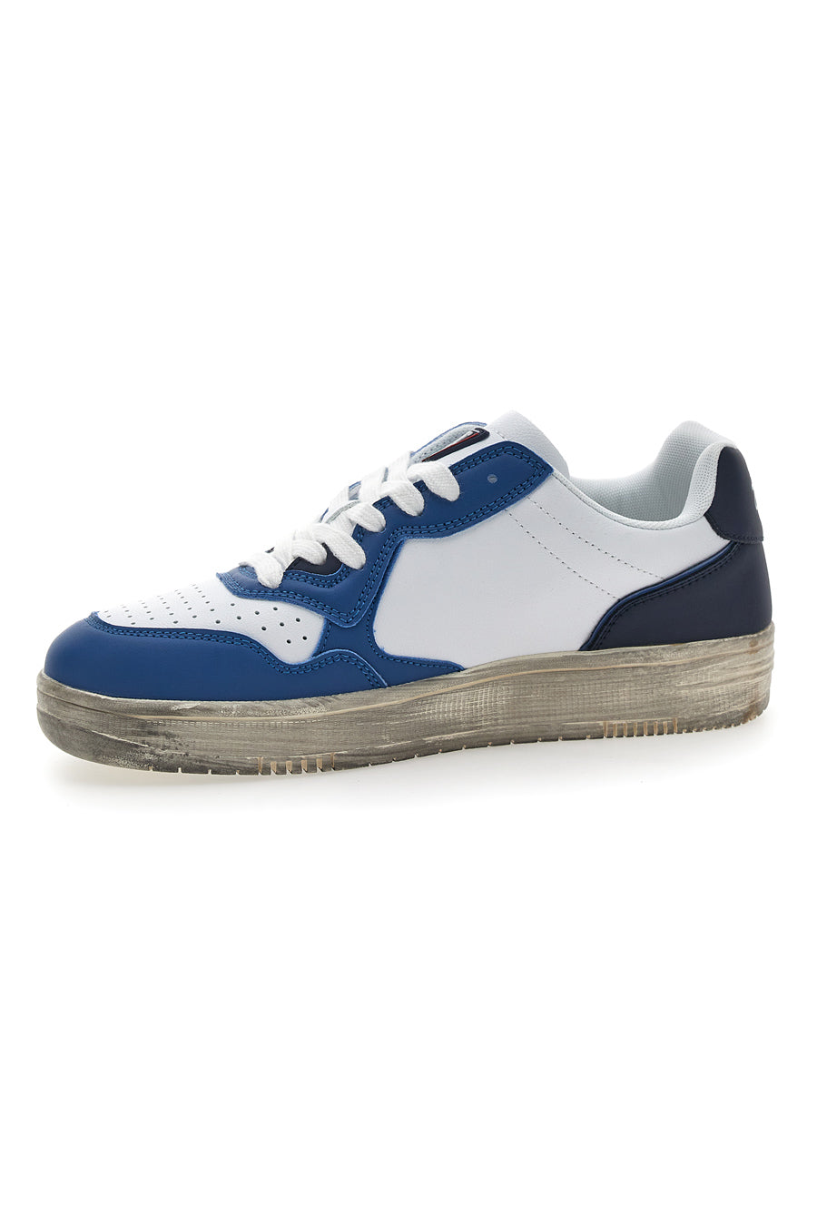 Sneakers Bianche e Blu Suola Vintage Leone 44