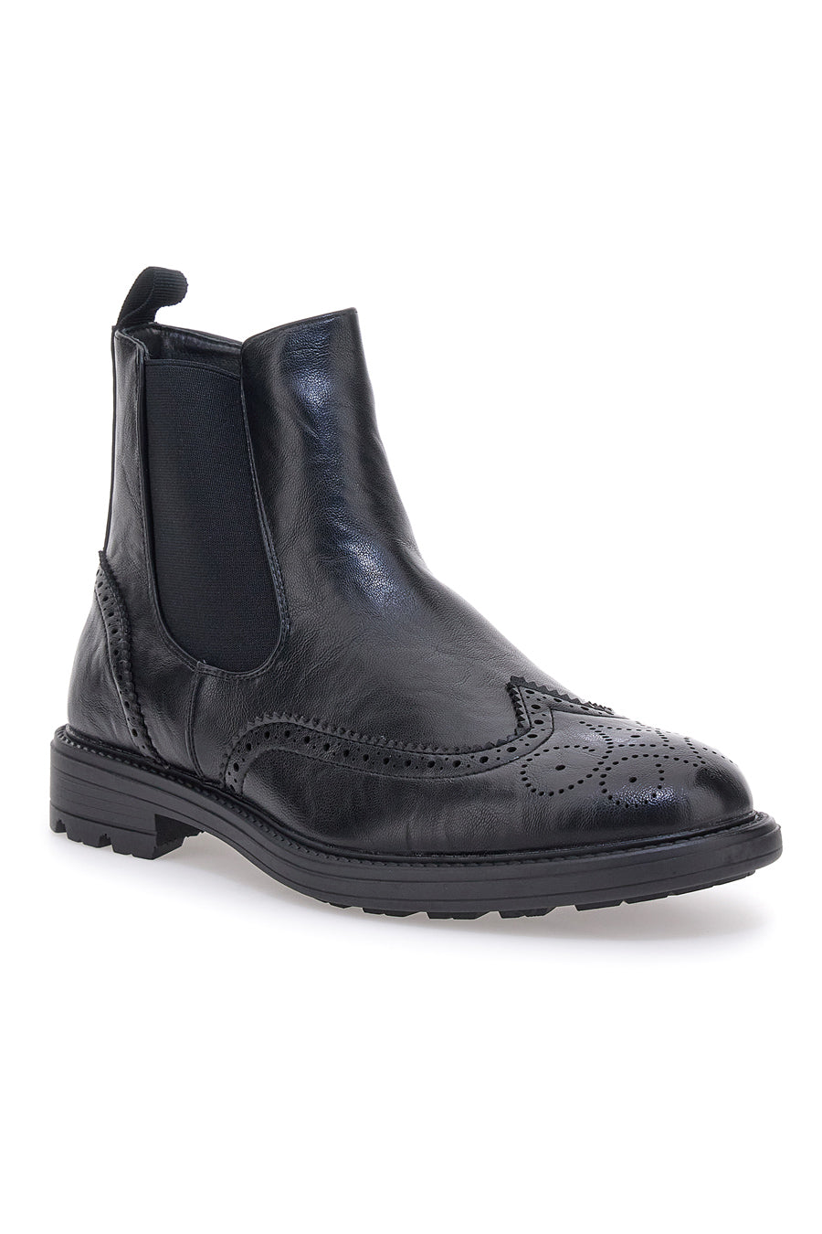 Schwarze Beatles-Stiefeletten mit seitlichem Gummizug Max Dillan 9Y1736