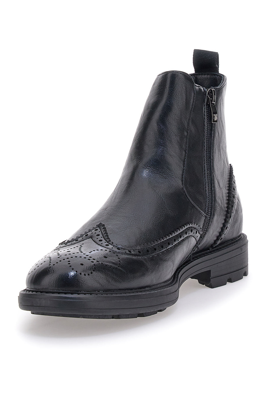 Schwarze Beatles-Stiefeletten mit seitlichem Gummizug Max Dillan 9Y1736