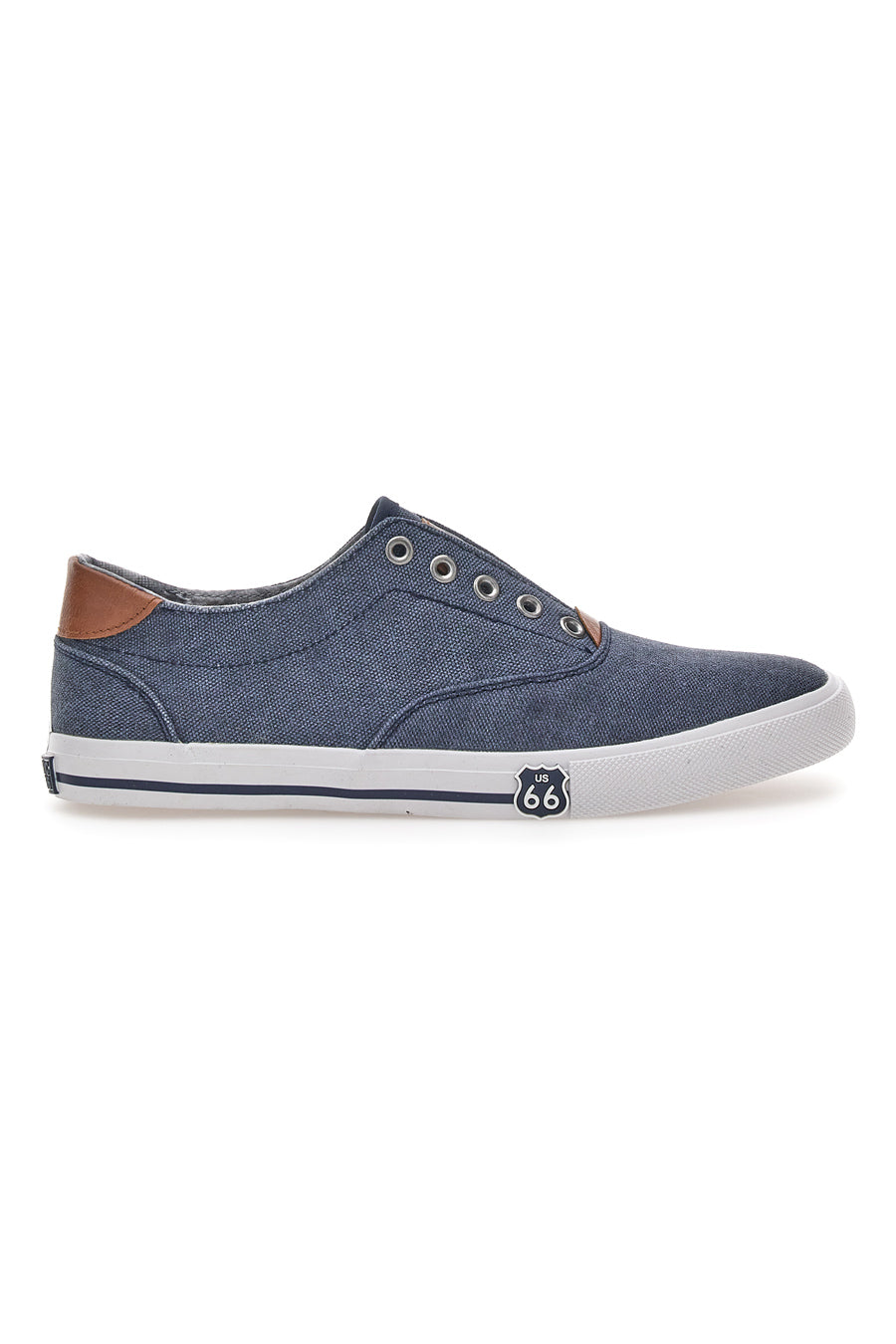 Sneakers in Tela Route 66 91414 Blu Navy