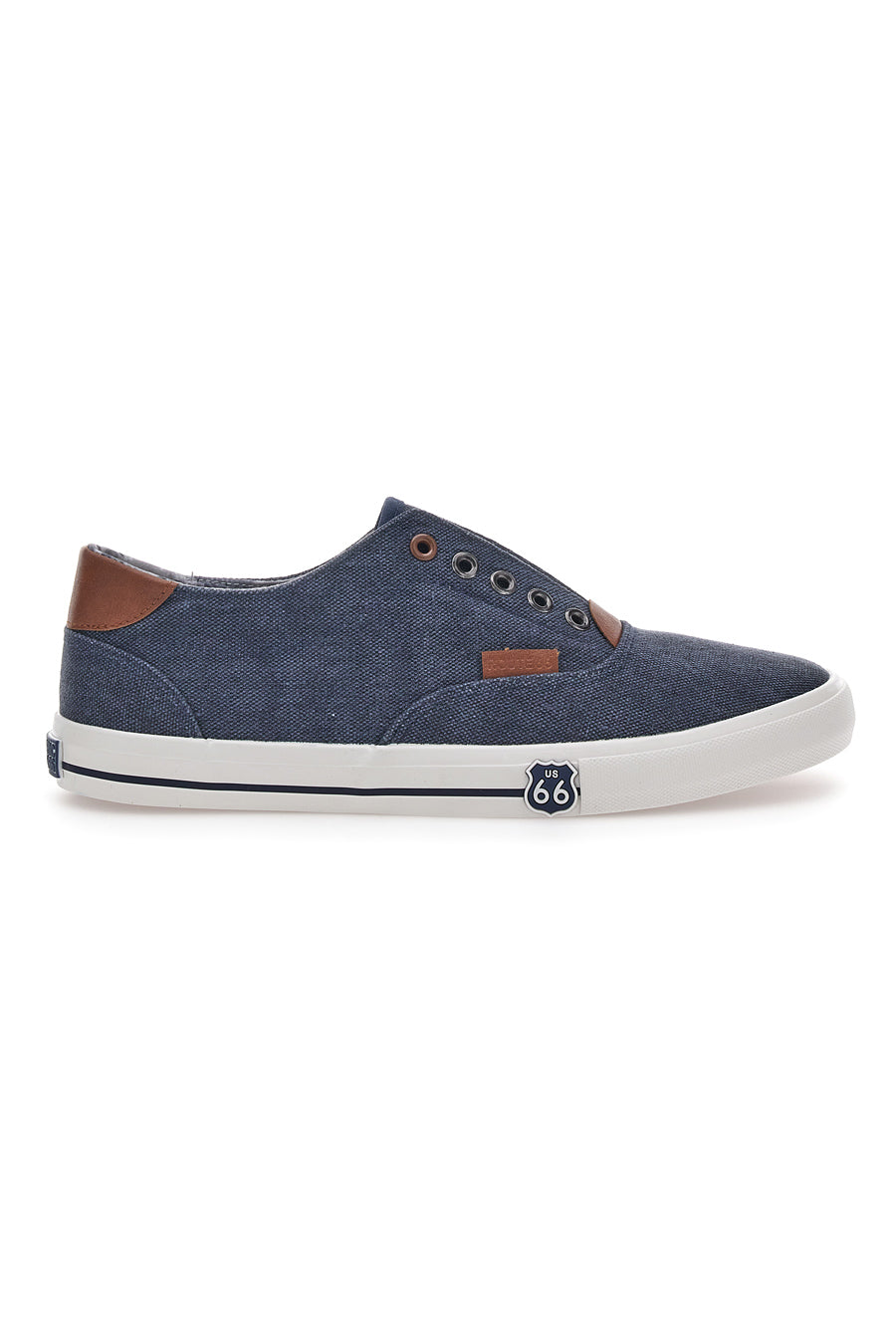 Sneakers in Tela Blu Route 66 91414