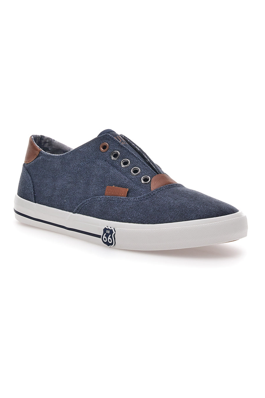 Sneakers in Tela Blu Route 66 91414