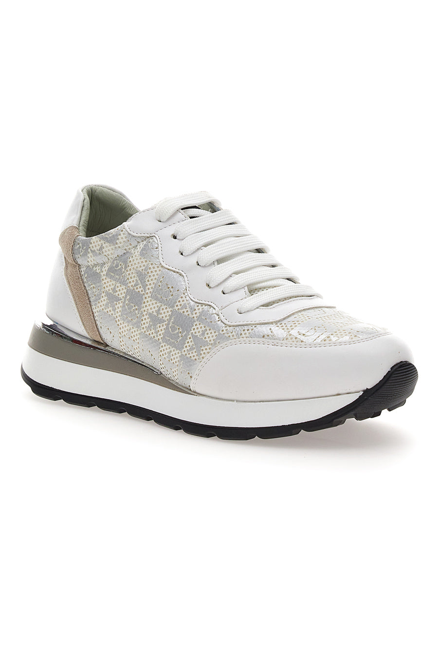 Sneakers By Byblos 241 Bianca con sottopiede in pelle