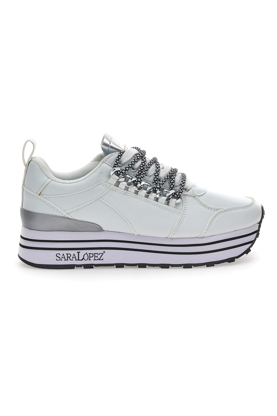 Sneakers Flatform Bianche Sara Lopez