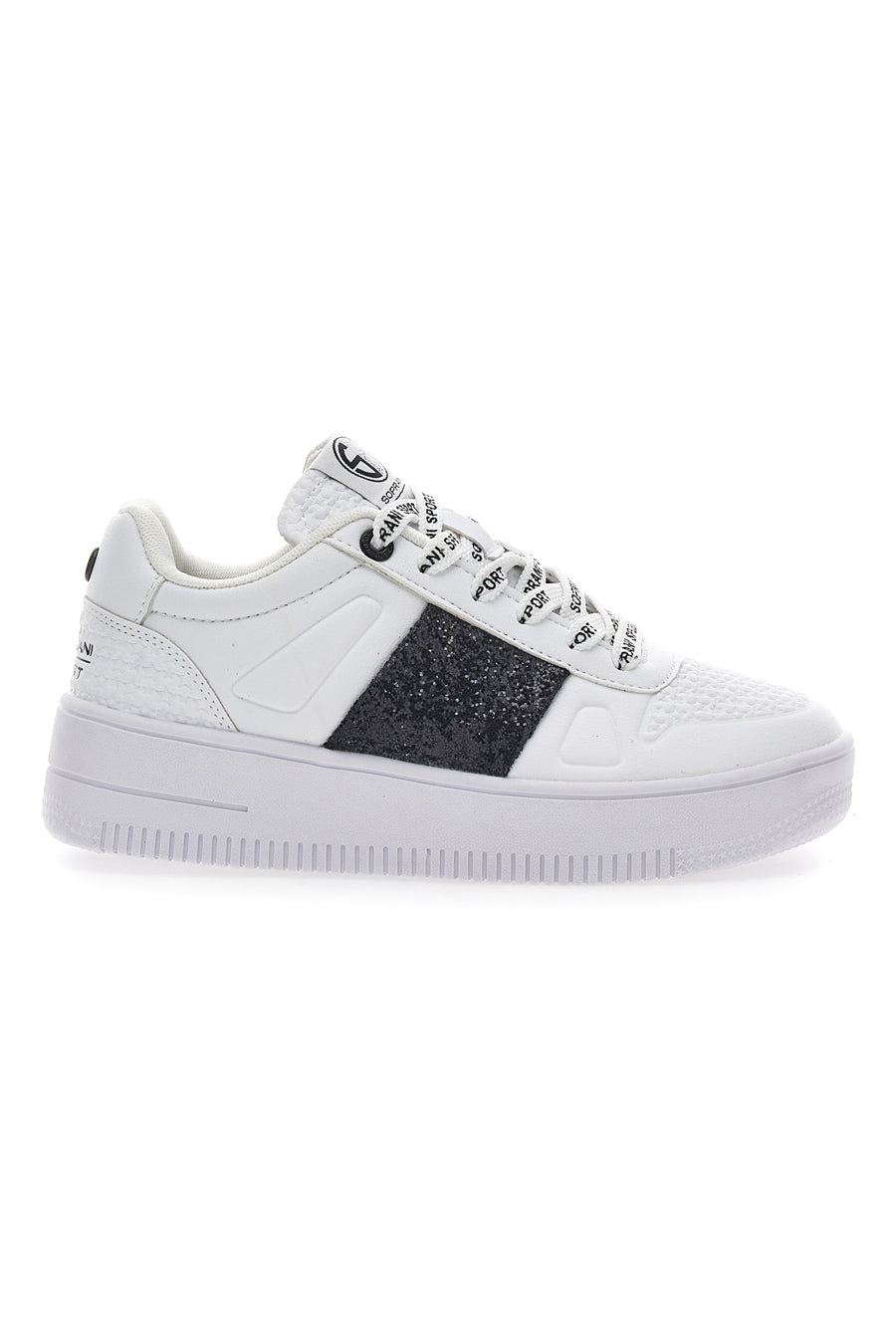 Soprani Jimmy Glitter Weiße Flatform-Sneaker