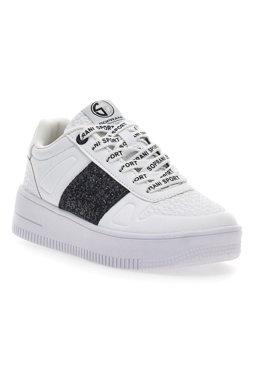 Sneakers Flatform Soprani Jimmy Glitter Bianche