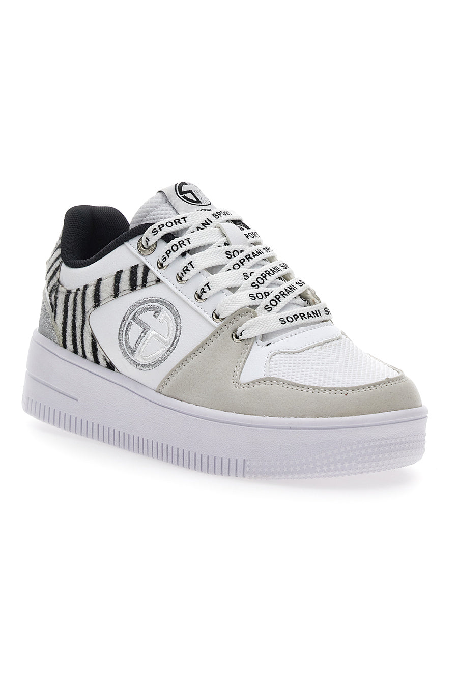 Sneakers Flatform Soprani Alex Bianche Animalier