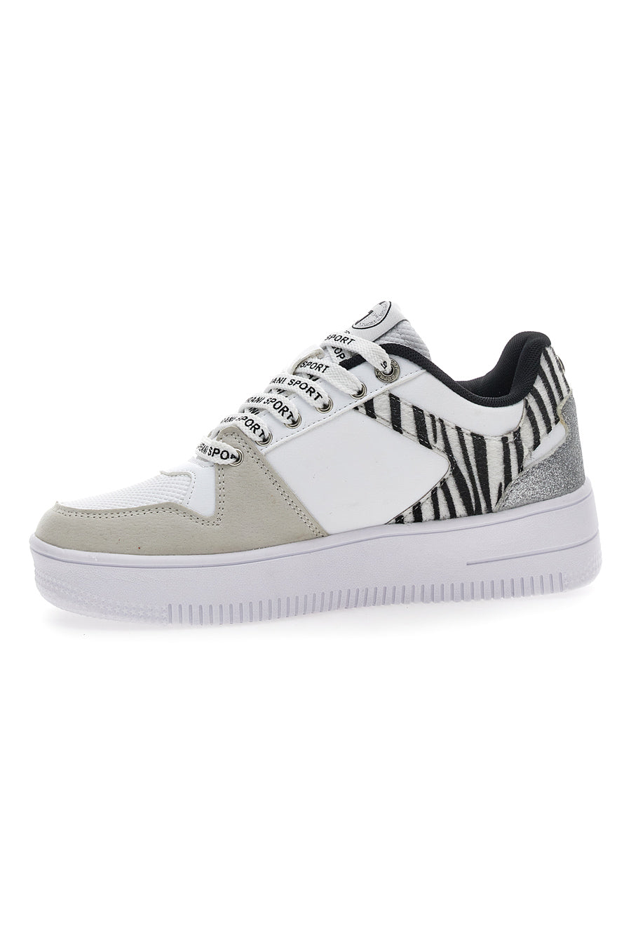 Sneakers Flatform Soprani Alex Bianche Animalier