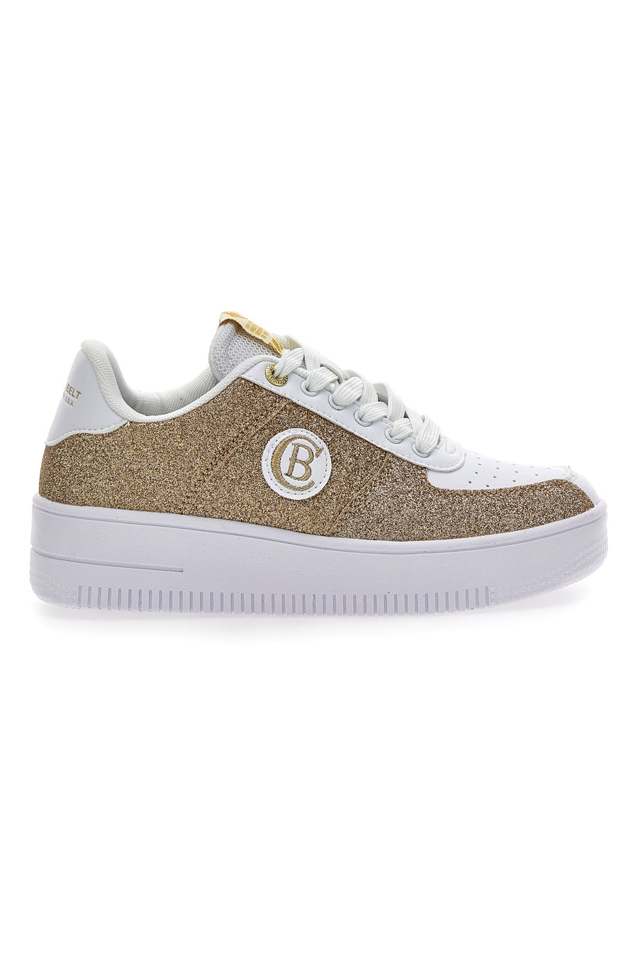 Sneakers Platform Cotton Belt Bipolar Glitter oro