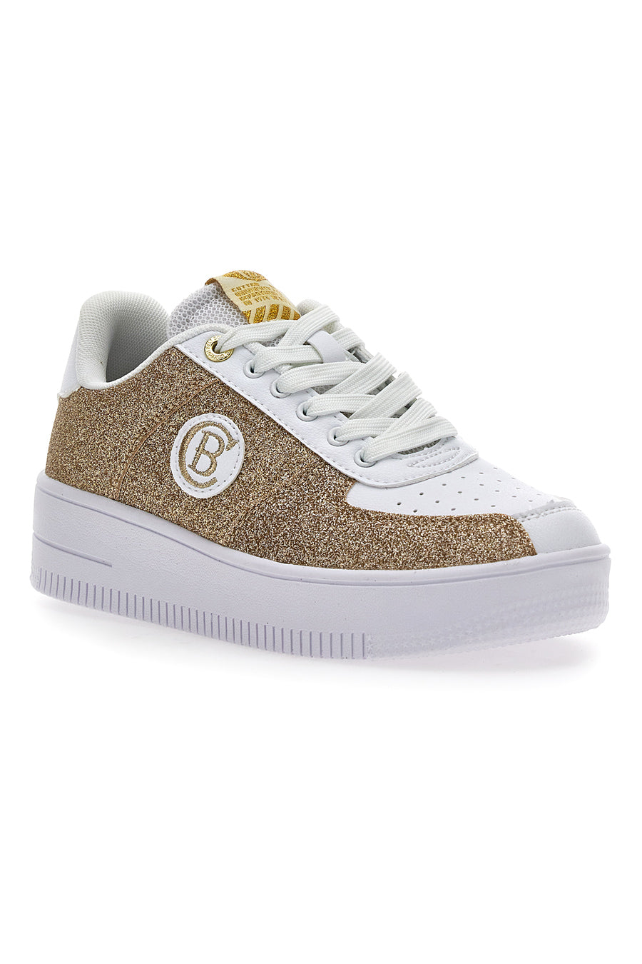 Sneakers Platform Cotton Belt Bipolar Glitter oro