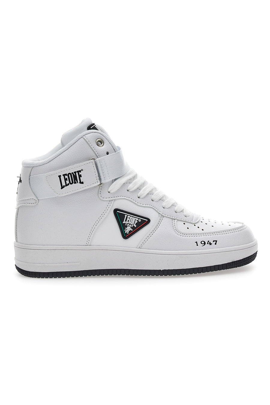 Weiße Mid-Cut-Sneaker „Leone 47“.