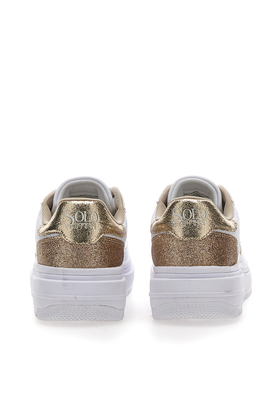 Weiß-goldene Soprani City Pu Mirror Glitter Sneakers