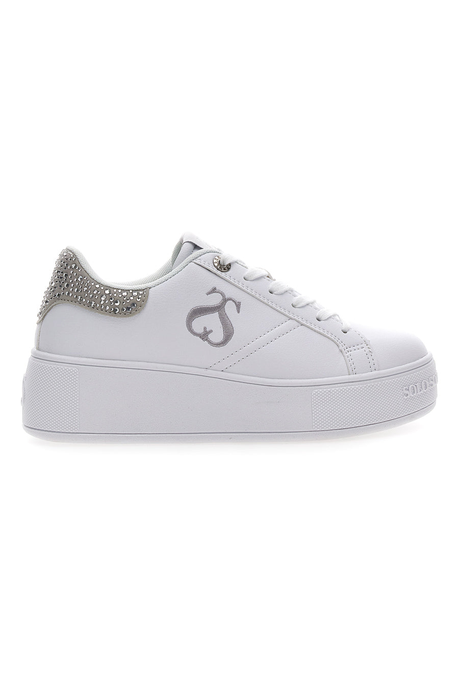 Sneakers Bianche Solo Soprani Queen Crystal