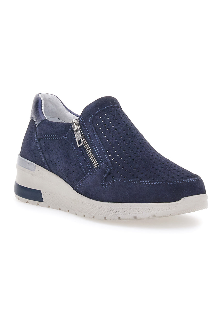 Sneakers Blu Con Zip Mio Tempo 19832