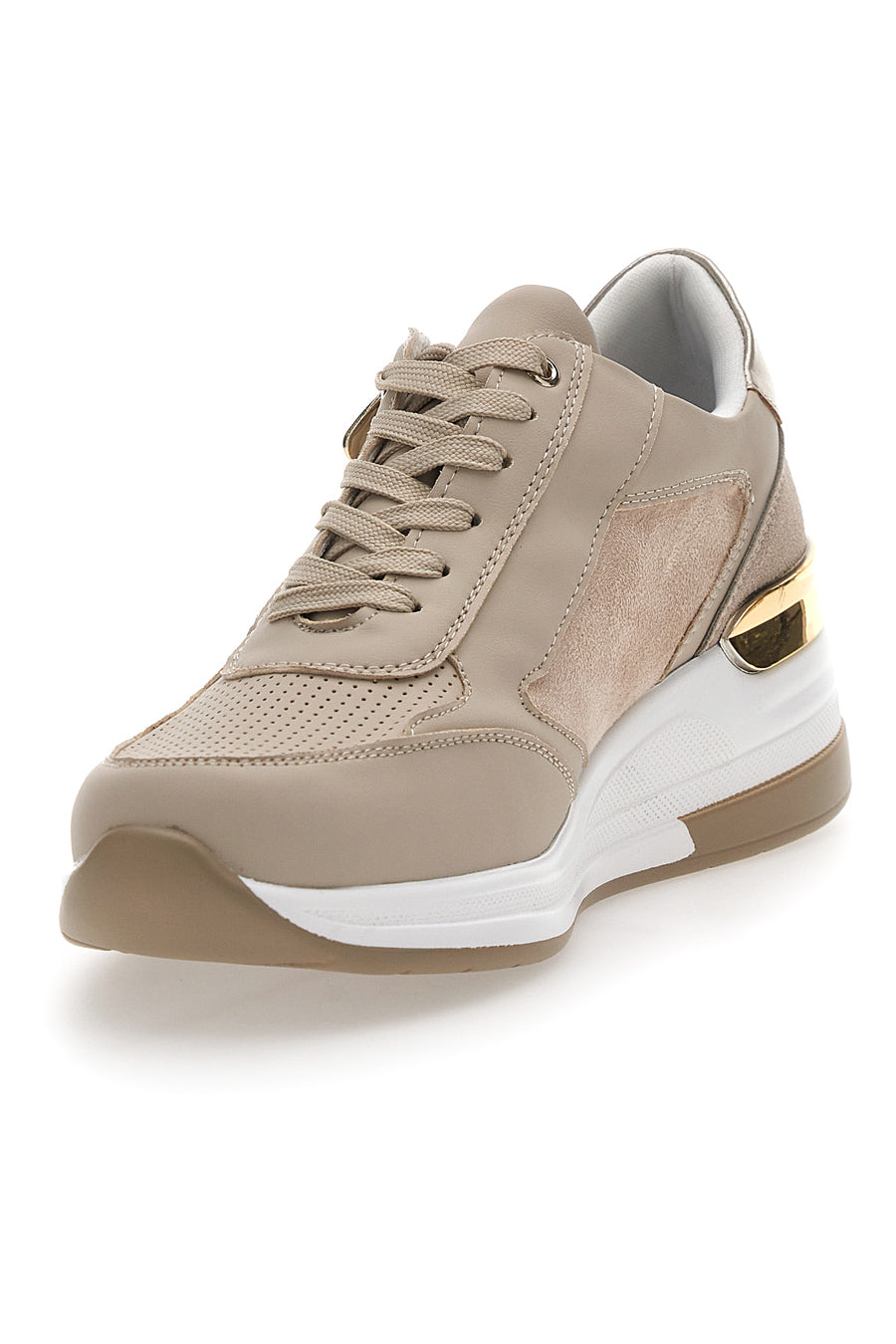 Sneakers Beige Con Zeppa Mio Tempo 1220215