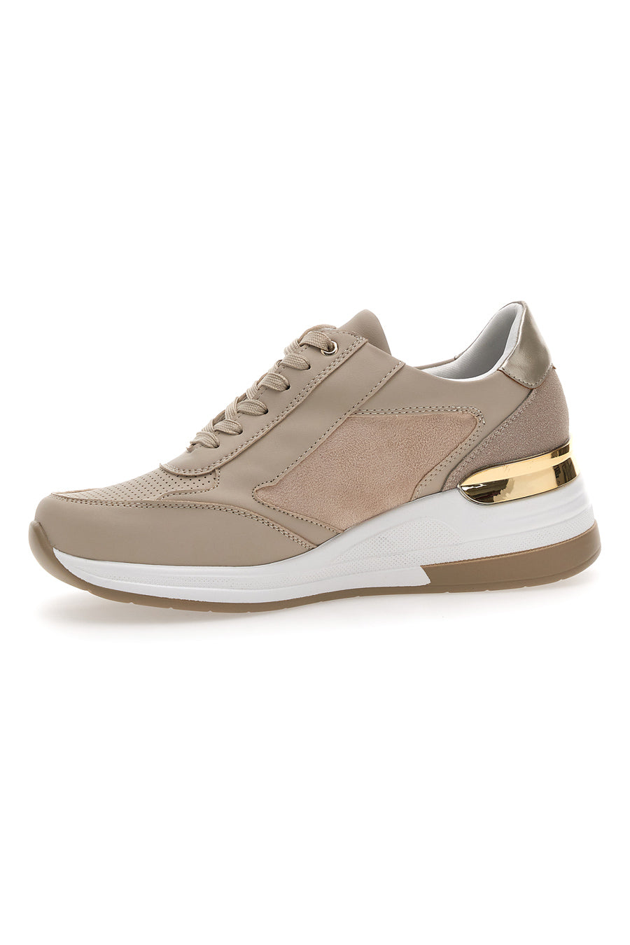 Sneakers Beige Con Zeppa Mio Tempo 1220215