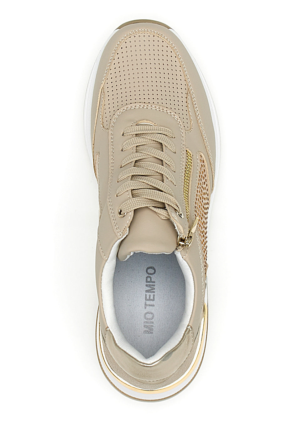 Sneakers Beige Con Zeppa Mio Tempo 1220215