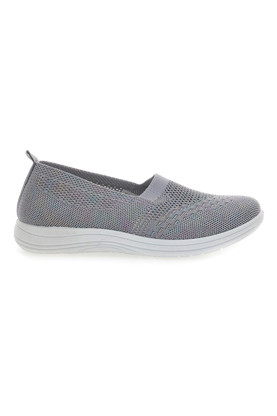 Sneakers Slip On Grigie con Strass Me & Me 090243