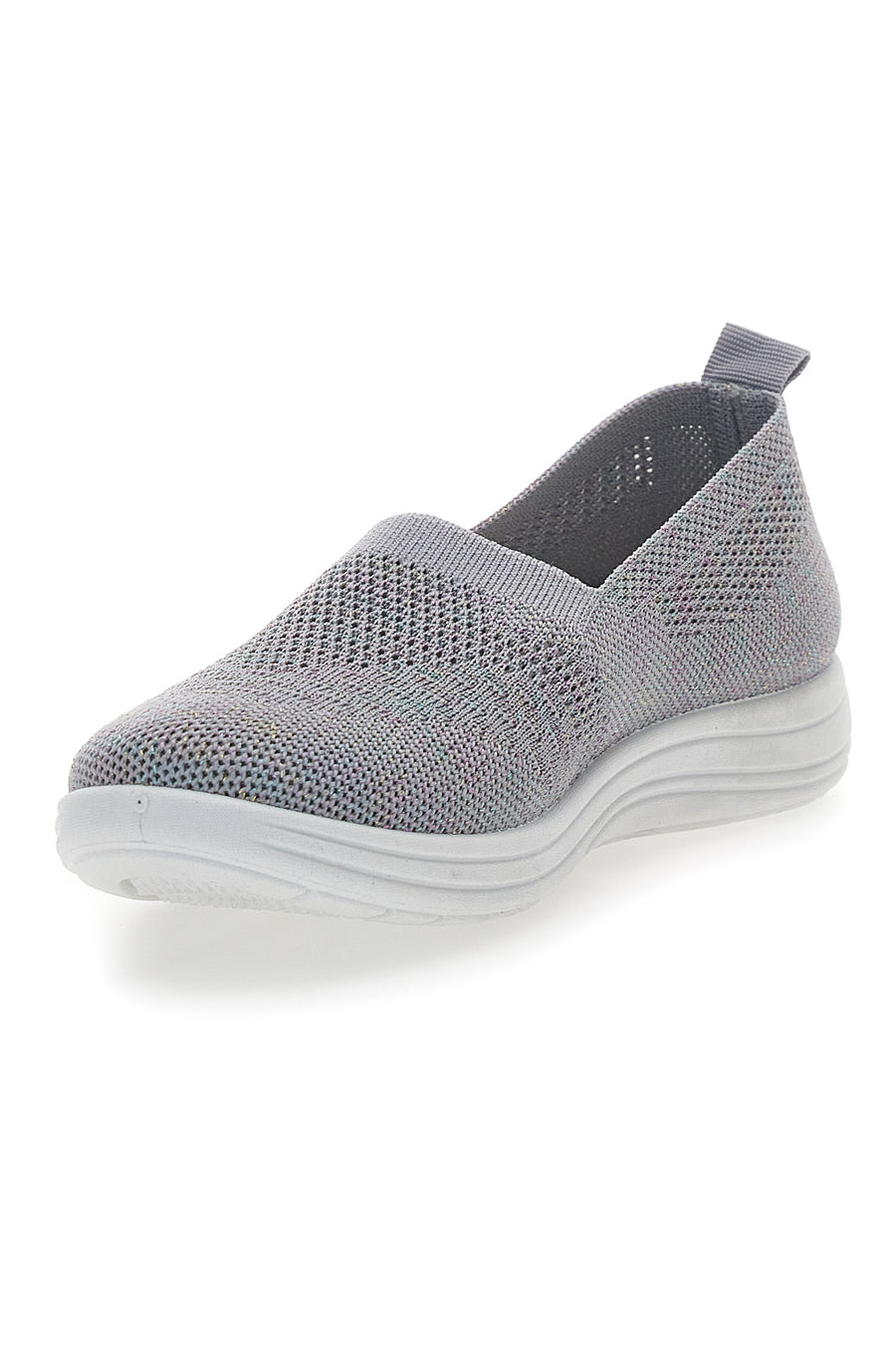 Sneakers Slip On Grigie con Strass Me & Me 090243