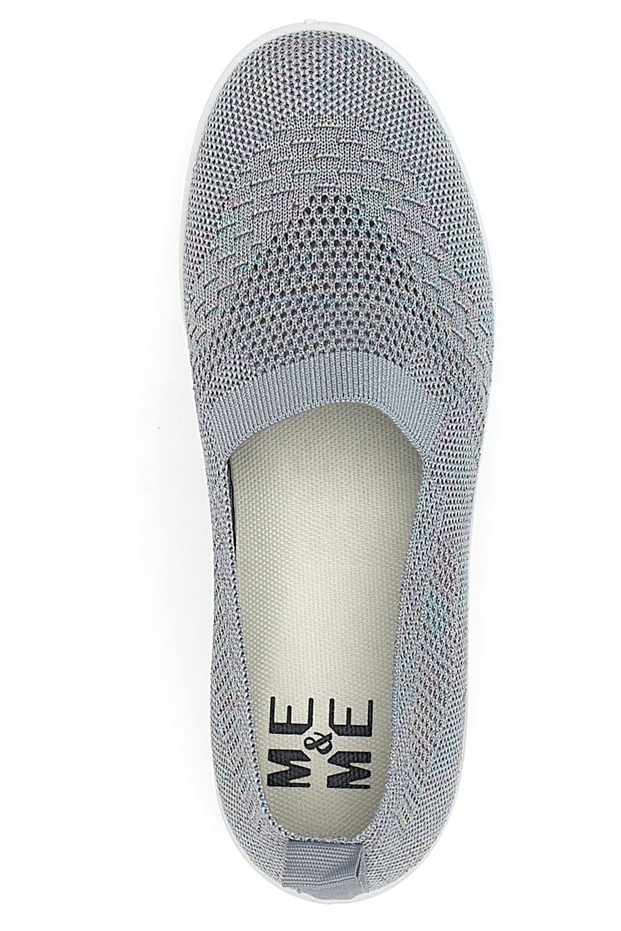 Sneakers Slip On Grigie con Strass Me & Me 090243