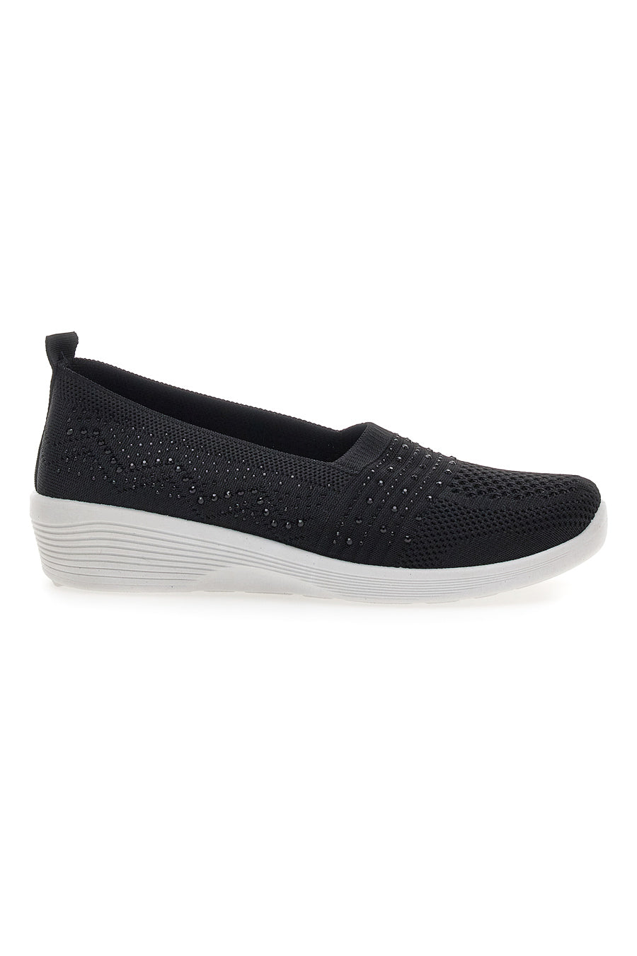 Sneakers Slip On Nere con Strass Me & Me 090246