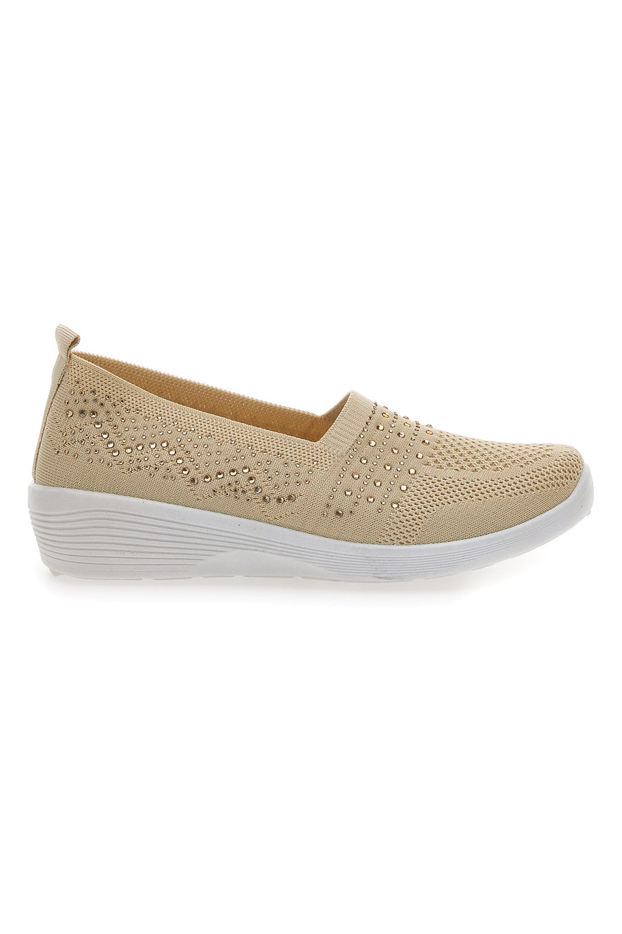 Sneakers Slip On Beige con Strass Me & Me 090245