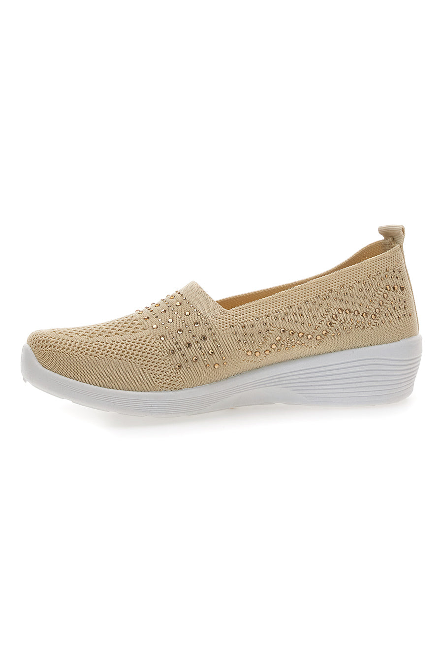 Sneakers Slip On Beige con Strass Me & Me 090245