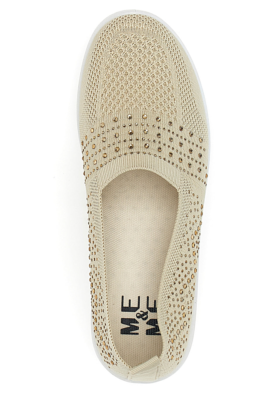 Sneakers Slip On Beige con Strass Me & Me 090245