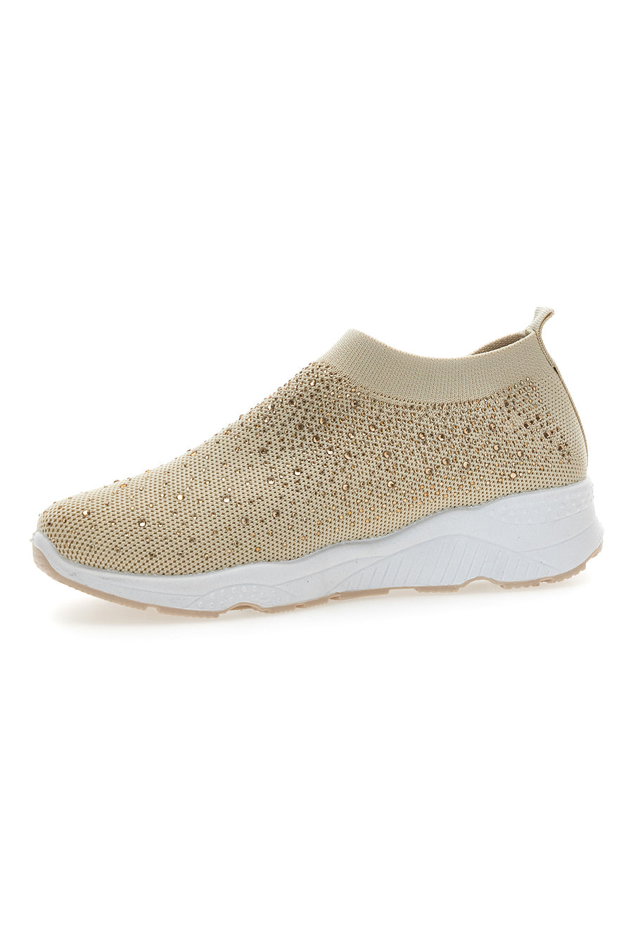 Sneakers Slip On Beige con Strass Me & Me 090263