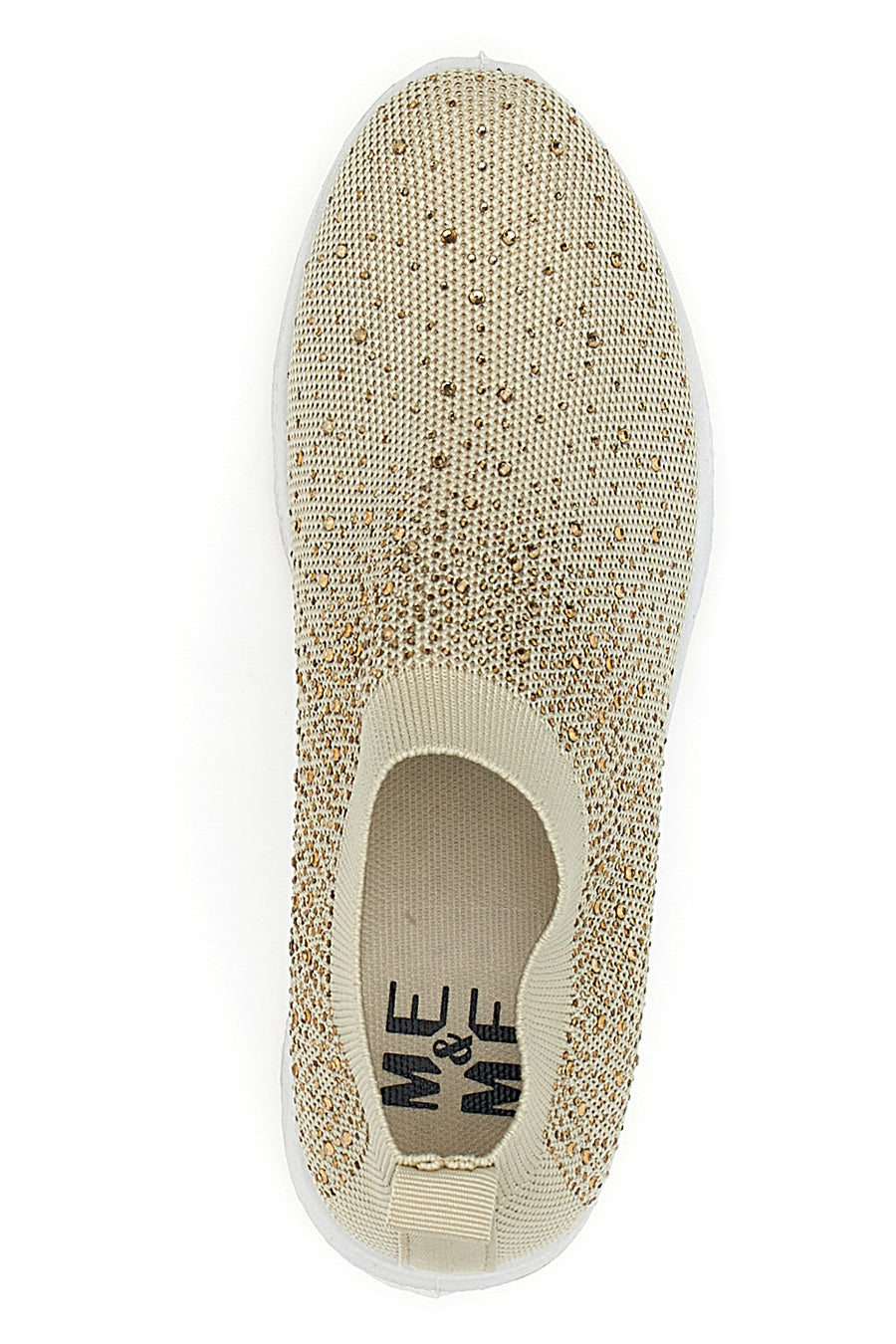 Sneakers Slip On Beige con Strass Me & Me 090263