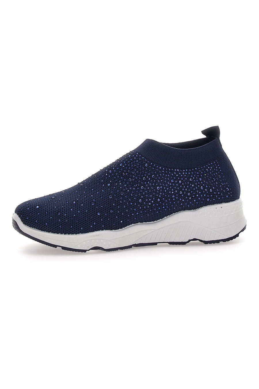 Sneakers Slip On Blu con Strass Me & Me 090264