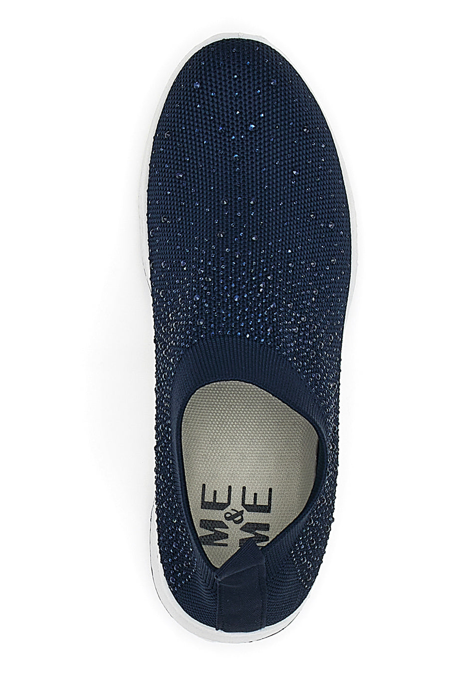 Sneakers Slip On Blu con Strass Me & Me 090264