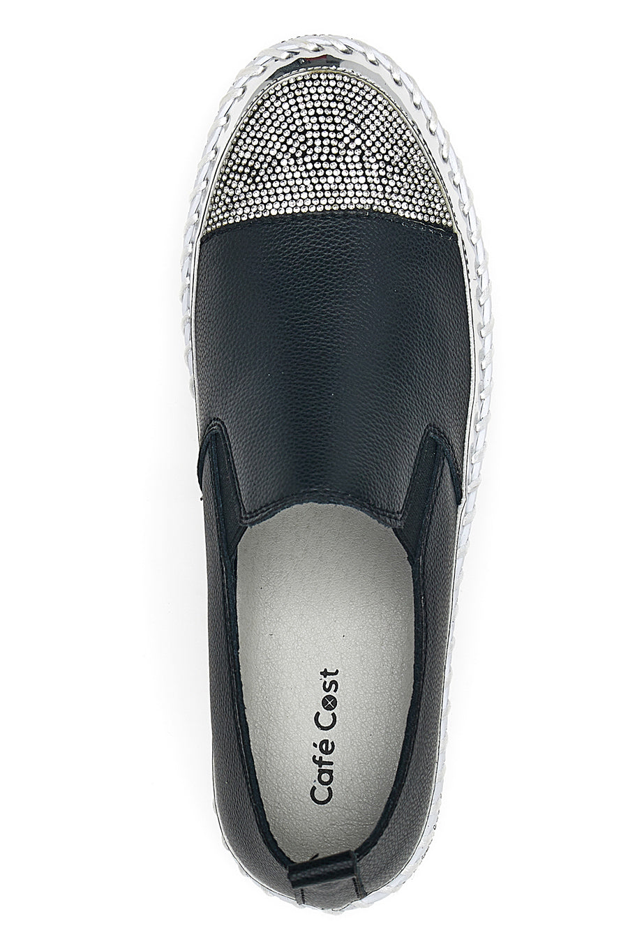 Sneakers Slip-On con Strass Nere Cafè Cost 23015