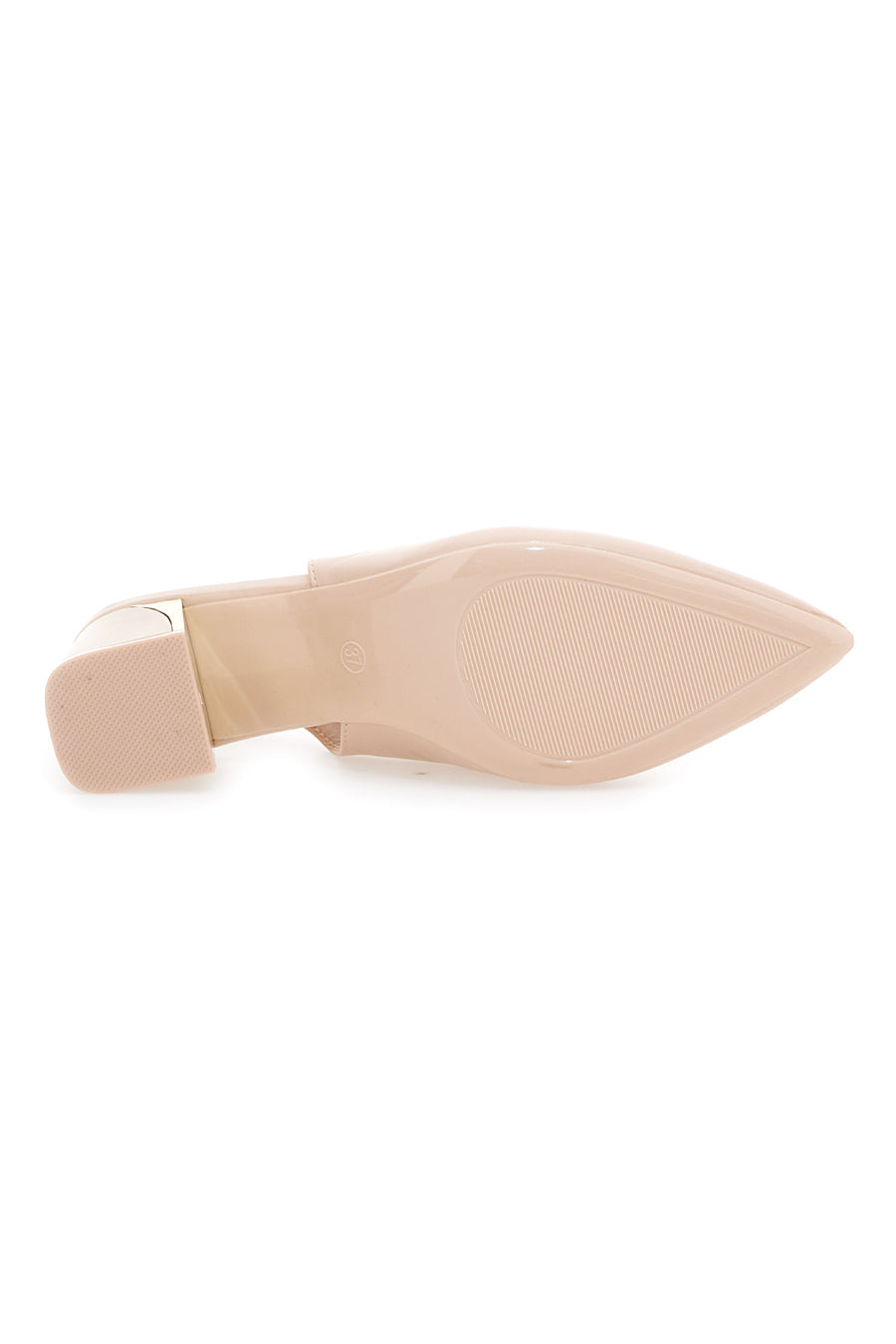 Décolleté Nude Slingback Con Dettaglio Dorato Mon Dieu 50233