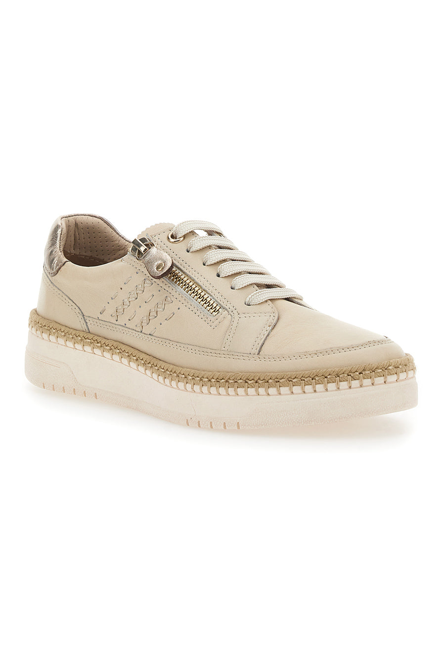 Scarpe Stringate Beige In Vera Pelle Pittarello Active